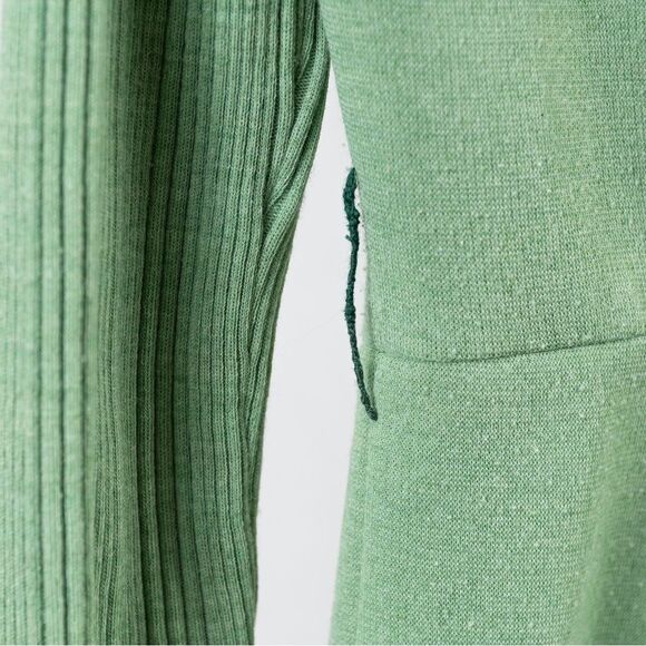 Vintage 70s green knit dress size S/M - Picture 11 of 12